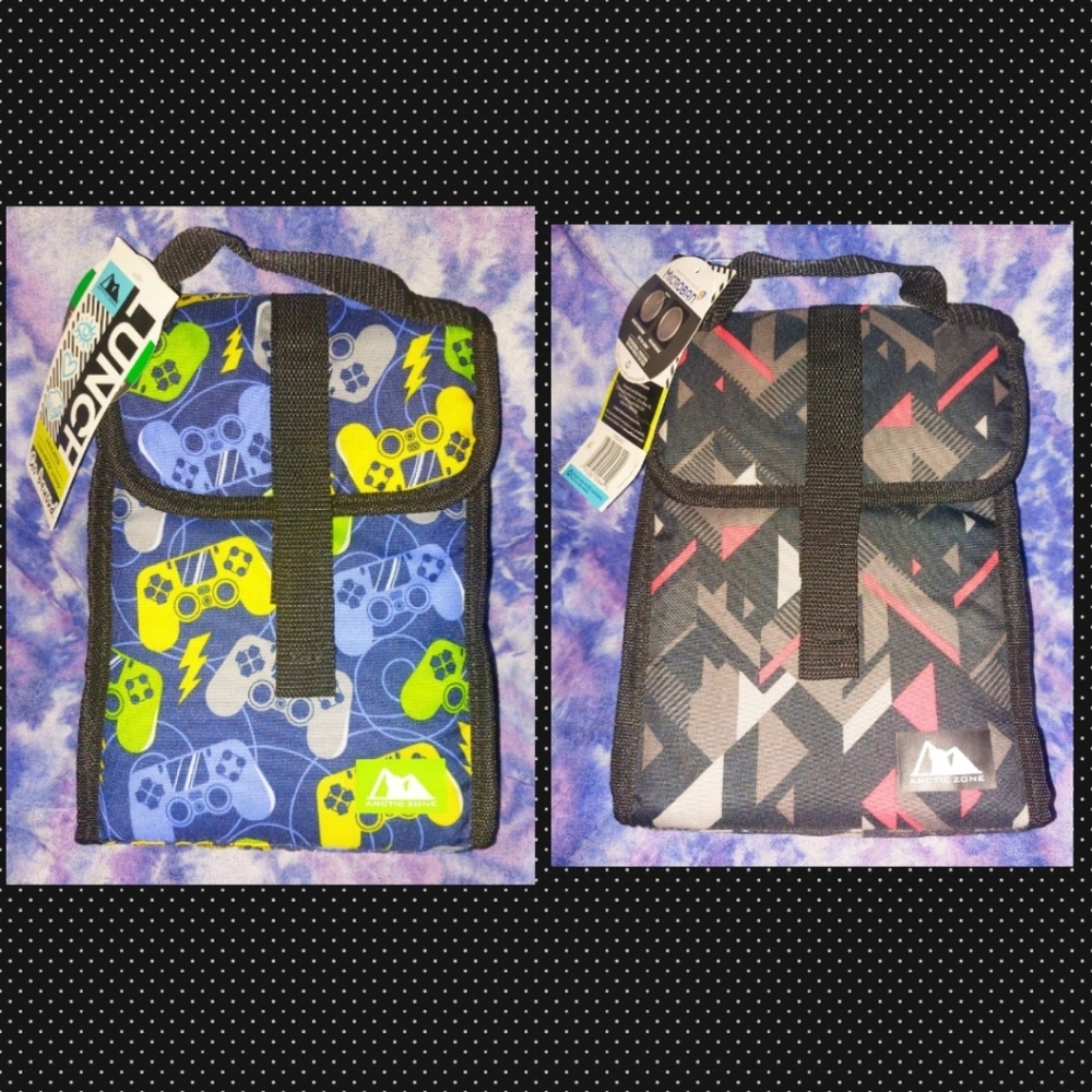 Arctic Zone brand Bundle of 2 Collapsable/Expandable Insulated Lunch Totes.
